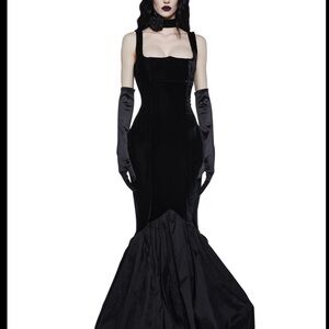 Dolls kill Xxs black velvet dress on dolls kill for over $100